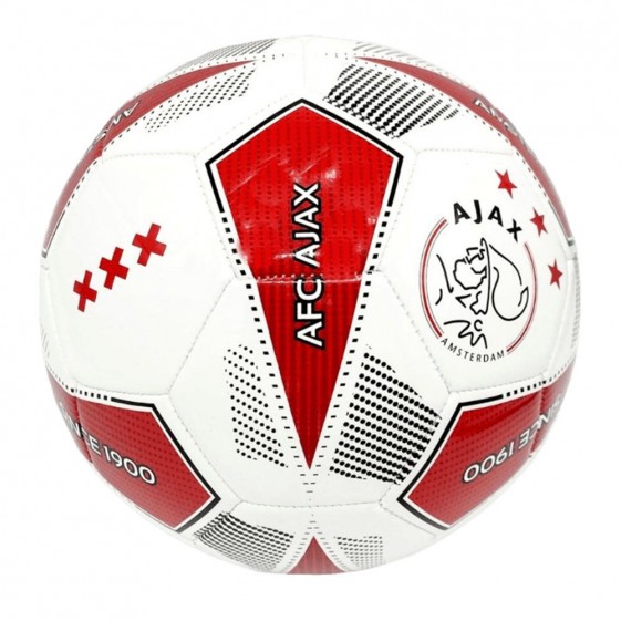 Ajax Voetbal Wit - Maat 5 - Rood stip Since 1900
