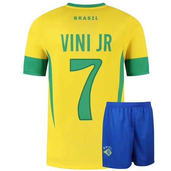 Brazilie Voetbaltenue Thuis Vini JR. - Kinderen en Volwassenen