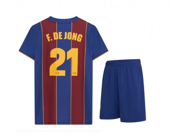 FC Barcelona Voetbaltenue Frenkie de Jong Thuis 2020-2021 Kids