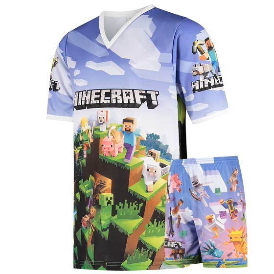 Minecraft Shirt en Broekje - Voetbaltenue - Kinderen