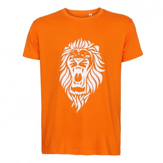 Oranje T-shirt Leeuw - Eigen Naam - Nederlands Elftal - Katoen - Senior