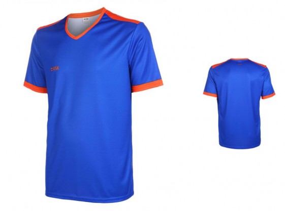 VSK Fly voetbaltenue korte mouw met eigen naam 2020-21 Blauw/oranje