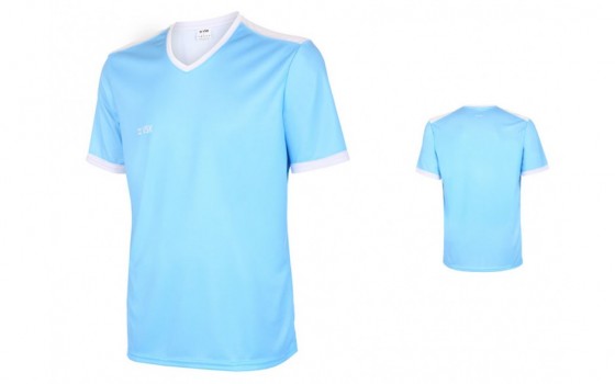 VSK Fly voetbalshirt korte mouw wit/blauw met eigen naam 2020-21 Licht/blauw